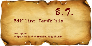 Bálint Terézia névjegykártya